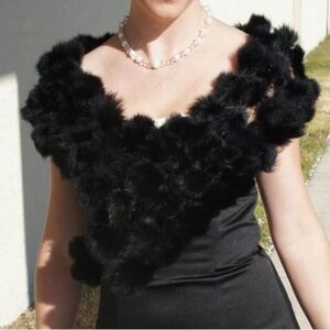 Black Fur Shawl